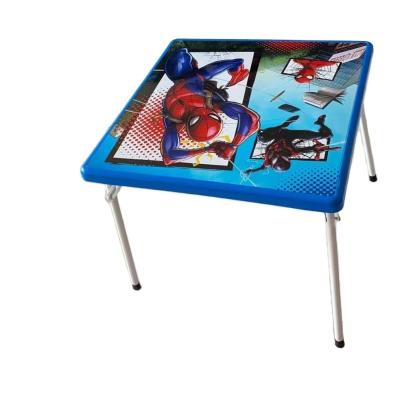 China Living Room Kids Furniture Folding Study Table And Chairs With Adorable Cartoon Print for sale