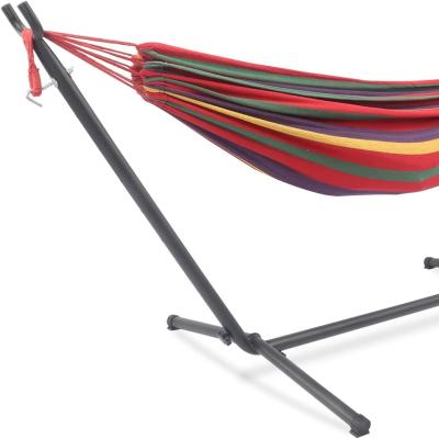 China Outdoor Activity Mail Packing Double Hammock Chair Folding Camping Hammock With Stand for sale