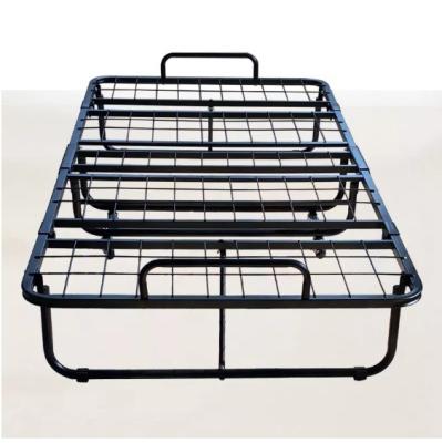 China Full size metal folding camp bed rollaway iron bed with mail packing Y and black for sale