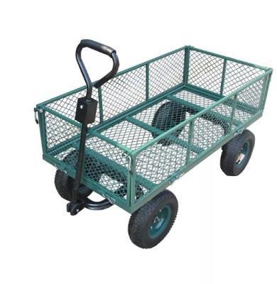 China Outdoor Four-wheel Garden Mesh Wagon Cart for Yard and Garden Organization for sale