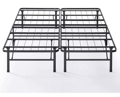 China OEM Accepted Black Smart Soft Mattress Support Metal Platform Bed Frame for Queen Size for sale