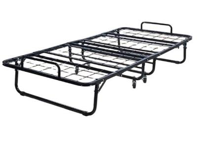 China Black Folding Steel Bed Frame Rust Resistance Water Proof Easy Installation for sale