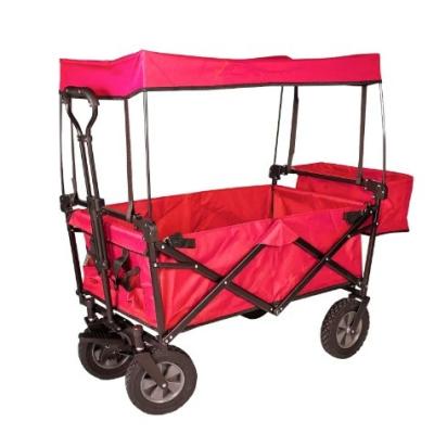 China Iron Outdoor Wagon Carts With Removable Canopy For Beach Shopping Picnic Camping Sports for sale