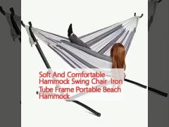 Soft And Comfortable Hammock Swing Chair  Iron Tube Frame Portable Beach Hammock