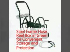 Steel Frame Hose Reel Box in Green for Convenient Storage and Protection