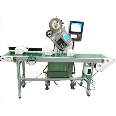 China YM210P automatic inline food flat surface side zebra printing labeling machine for bag pouch carton for sale