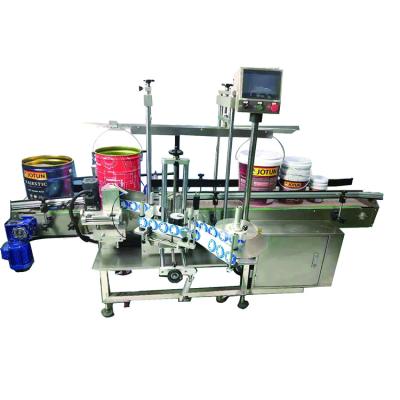 China Food YM610 One Side Bucket Single Side Bucket Labeler Automatic Barrel Labeling Machine for sale