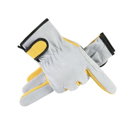 China Durable Welding Gloves Short Work Protection Work Repair Handling Trimming Leather Garden Gloves for sale