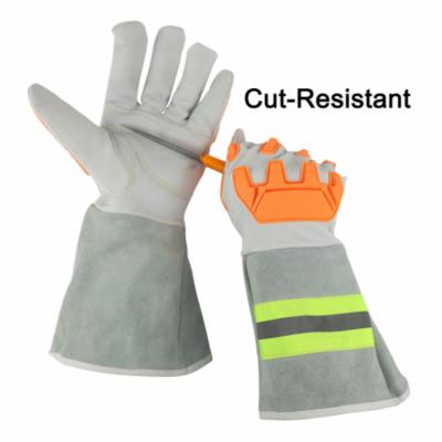 China Durable Welding Gloves With Reflective Marks Anti Cut Safety High Temperature Resistant Gloves for sale