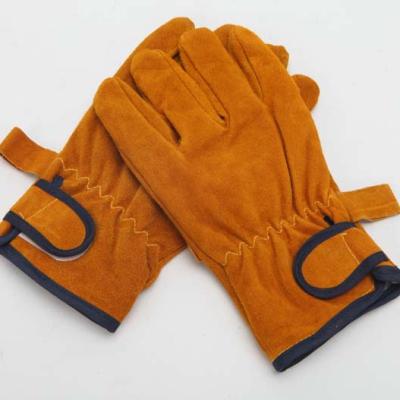 China Cow Split Leather Driver Glove Thick Labor Protection Heat Resistant Welding Gloves for sale