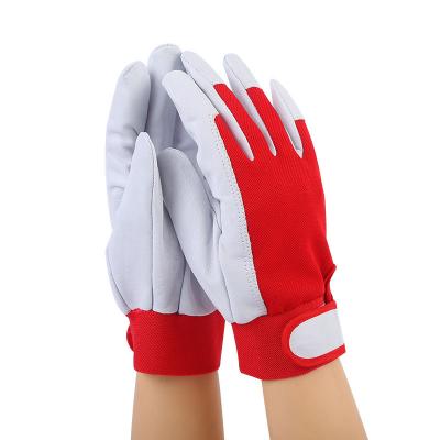 China Durable Sheepskin Leather Grain Protection Work Gloves Anti Slip Maintenance Work Gloves for sale