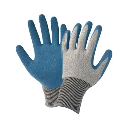 China Durable 13 Gauge Cut Resistant Blue Latex Palm Coated Working Glove for sale