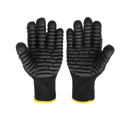 China Safety shockproof working rubber sponge rubber coated synthetic rubber tpr arbeits handschuhe with anti vibration gloves for sale