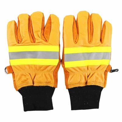 China Reflective Fire Fighting and Rescue Gloves with Durable Wear Resistant Work Firefighter Protective Stripe Reflective Insulation Gloves for sale