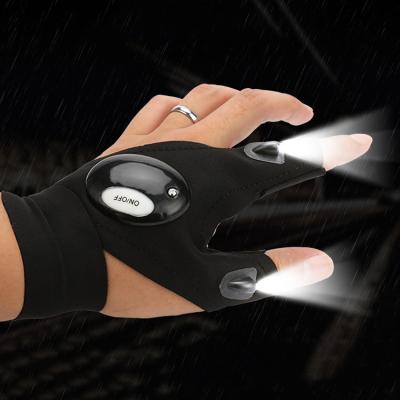 China LED Light Flashlight Waterproof Magic Fingerless Gloves Waterproof Fishing Tackle for sale