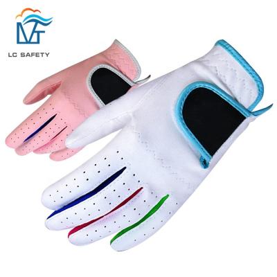 China Custom Colorful Child Kids Golf Glove Kids Pairs Microfiber Fabric Breathable Soft Golf Glove for sale