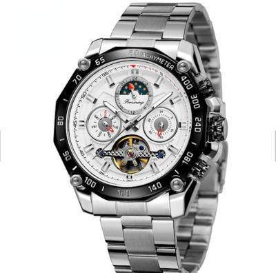 China The Date 2021 Automatic Mechanical Watch Forsining Steel Band Business Men's Watch for sale