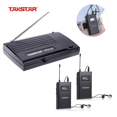 China Anti-interference circuit allows 4-6sets operate Takstar WPM-200 Wireless Monitoring UHF In Ear System 1 Stage Feedback 780-805MHz transmitter and 2 receivers for sale