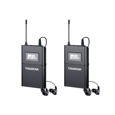 China Wireless Headset Microphone 2pcs Takstar WPM-200R Monitor System Receiver 6 Channel Bodypack With Earphone For Stage Church for sale