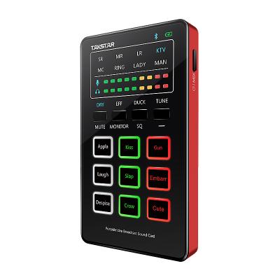 China Takstar MX1mini Live Sound Card Audio Interface External Audio Mixer Professional With DJ Mixer Effects &Voice Switch for sale