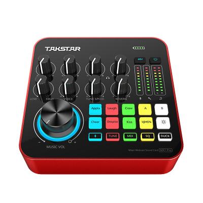 China PRO Webcast External Audio Mixer Takstar MX1 ​​Sound Card for Entertainment Webcast Live Sound Board Voice Change for sale