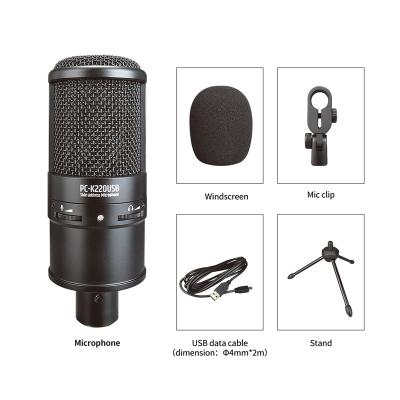 China Takstar PC-K220 USB Microphone Condenser Vocal Microphone Cardioid Recording Cardioid Microphone for Laptop/MAC/PC studio streaming for sale