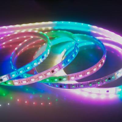 China SM17512 dc24v theme park led strip light 60leds RGBW DMX digital full color led strip for sale