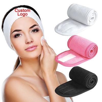 China Fashion Embroidery Wholesale Custom Logo Soft Girls Hair Accessories Yoga Makeup Spa Headbands For Women for sale