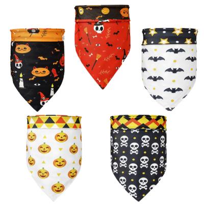 China Viable Hot Selling Various Pattern Polyester Double Layer High Quality Printed Triangle Dog Bandana for sale