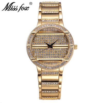 China Automatic creative European diamond double-press alloy movement quartz watch business style date v286 buckle fashion quartz steel watch for sale