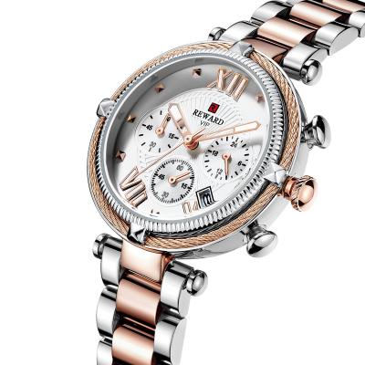 China New Automatic Date 2022 Fashion Ladies Watch Round Calendar Quartz Sports Women's Watch Alloy Watch for sale