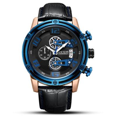 China Creative Leather Strap Logo Waterproof Chronometer Luminous Watch Custom Made Date 2022 Automatic Men's Clock for sale