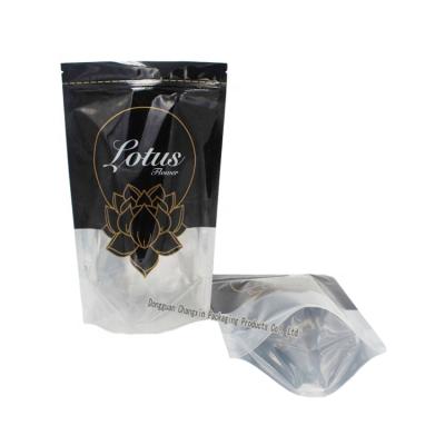 China Recyclable Custom Printing Clear Window Mylar Foil Doypack Packaging Snack Flower Leaf Ziplock Bag for sale