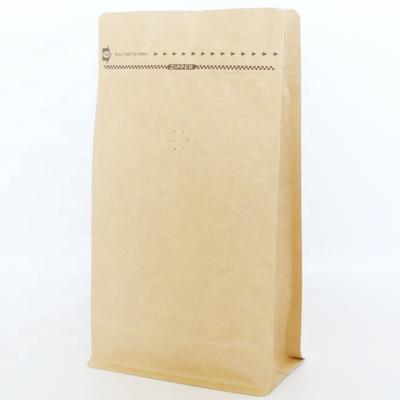 China Recyclable Wholesale Custom Printing Aluminum Foil Lined Coffee Packaging With Valve Side Gusset Kraft Paper Bag for sale