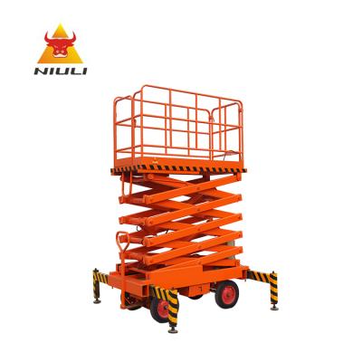 Китай NIULI Factory 6m to 14m Mobile Table Aerial Work Platform Mini Hydraulic Elevator Scissor Lift продается