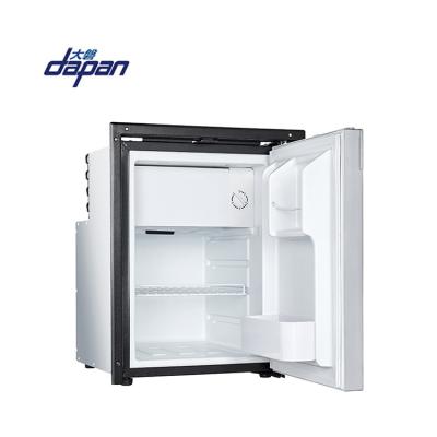 China Plastic Integrated Type 49Liter Amount Camper 12v RV Low Noise Fridge For Camping Trailer for sale