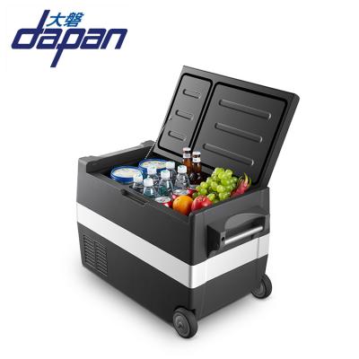 China Double Zone Digital Control Beverage Plastic Fridge Beverage Plastic Freezer Double Zone Mini Fridge Car for sale