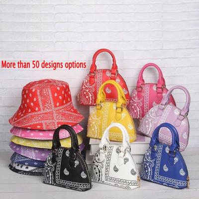 China Polyester Designer Hats And Purses Handbags Set Custom Hats And Matching Sets Designer Ladies Women Bucket Handbags Handbags Famous Brand for sale