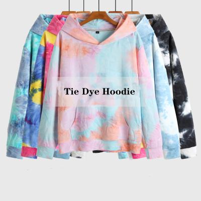 China Custom Winter Drop Shoulder Tie Dye Hoodie Men's Hoodies and Sweatshirts Anti-Shrink Loose Streetwear Sweatshirts for sale