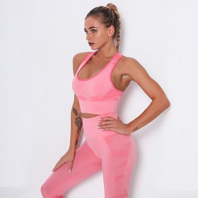 China Manufacturer Breathable Workout Sets 2 Pieces Teams High Waisted Yoga Leggings And Sports Bra Gym Clothing for sale