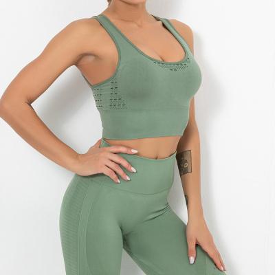 China Manufacturer Outfits Athletic Tracksuit Racerback Breathable Crop Tank Top Textured High Waist Ruched Pants Set Sportswear for sale