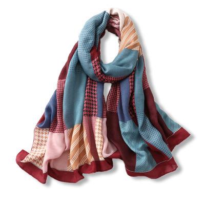 China Soft Monochrome Malaysian Scarves Basing Main Wrap High Elasticity Mercerized Arab Ethnic Cotton Women's Bib for sale