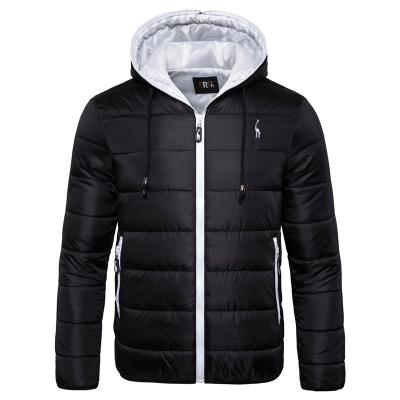 China Men's Hooded Solid Color Windproof Plus Size Cotton Coat Jacket Cotton Coat Men for sale