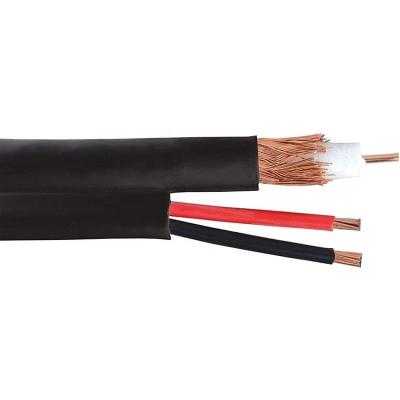 China The A.W.G. CATV RG59 Bare Copper Coaxial Cable Solid 20 Siamese Combo RG59 500ft RG59+ 18/2 18AWG Power ETL Listed CCTV Cable White for sale