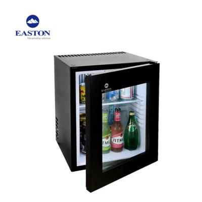 China 30L Capacity With Automatic Black Minibar 30L , Glass Door Commercial Custom Color Mini Fridge Hotel for sale