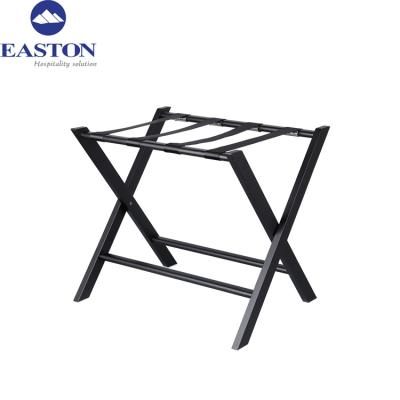 China Modern High Quality Steel With Matte Black Foldable Metal Luggage Rack Easy Fold-Up Luggage Rack for sale