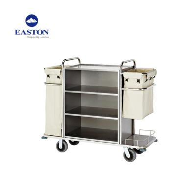 China Stainless Steel Stainless Steel Housekeeping Cleaning Trolley , Hotel Housekeeping Maid Trolley Trolley for sale