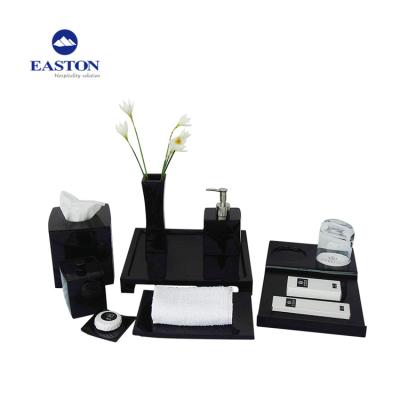 China Sustainable Black Amenities Rack Set Modern Hotel Balfour Bathroom Accessories for sale