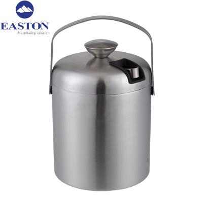 China Sustainable Stainless Steel Wine Ice Bucket , Round Hotel Beer Ice Bucket for sale