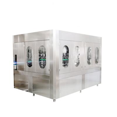 China Hot Sale SS304 Beverage Material Automatic Three In One Cola Filling Machine For Small Scale Aquatic Plant for sale